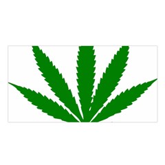 Marijuana Weed Drugs Neon Cannabis Green Leaf Sign Satin Shawl