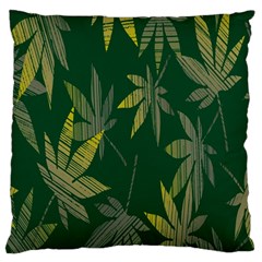 Marijuana Cannabis Rainbow Love Green Yellow Leaf Large Cushion Case (one Side) by Mariart