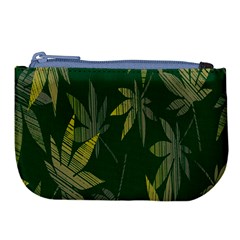 Marijuana Cannabis Rainbow Love Green Yellow Leaf Large Coin Purse