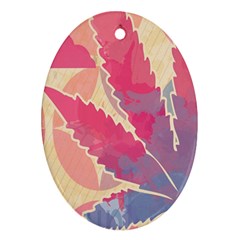 Marijuana Heart Cannabis Rainbow Pink Cloud Ornament (Oval)