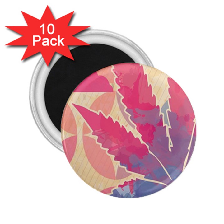 Marijuana Heart Cannabis Rainbow Pink Cloud 2.25  Magnets (10 pack) 