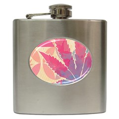 Marijuana Heart Cannabis Rainbow Pink Cloud Hip Flask (6 oz)