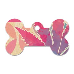 Marijuana Heart Cannabis Rainbow Pink Cloud Dog Tag Bone (Two Sides)