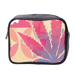 Marijuana Heart Cannabis Rainbow Pink Cloud Mini Toiletries Bag 2-Side