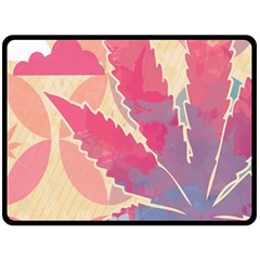 Marijuana Heart Cannabis Rainbow Pink Cloud Double Sided Fleece Blanket (large)  by Mariart