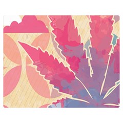 Marijuana Heart Cannabis Rainbow Pink Cloud Double Sided Flano Blanket (Medium) 