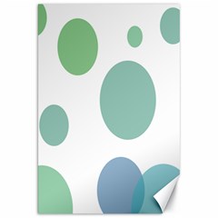 Polka Dots Blue Green White Canvas 20  X 30  