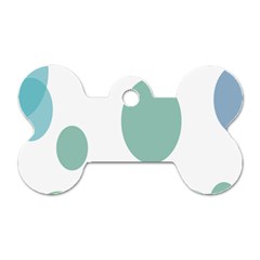 Polka Dots Blue Green White Dog Tag Bone (two Sides) by Mariart