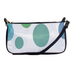 Polka Dots Blue Green White Shoulder Clutch Bags