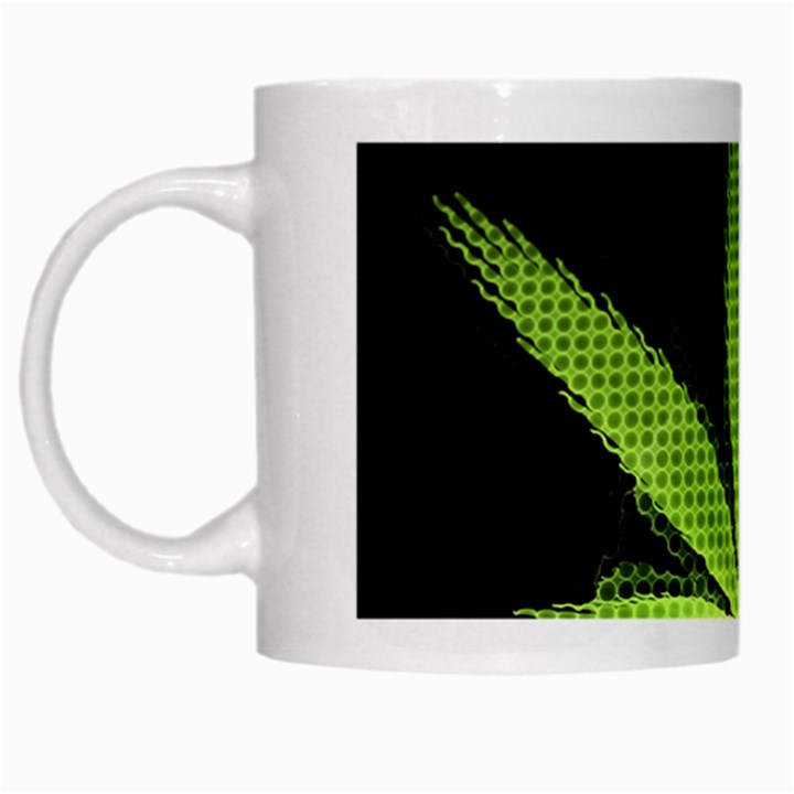 Marijuana Weed Drugs Neon Green Black Light White Mugs