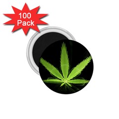 Marijuana Weed Drugs Neon Green Black Light 1 75  Magnets (100 Pack) 