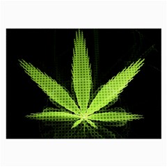Marijuana Weed Drugs Neon Green Black Light Large Glasses Cloth (2-side) by Mariart