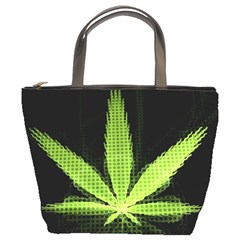 Marijuana Weed Drugs Neon Green Black Light Bucket Bags