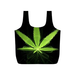 Marijuana Weed Drugs Neon Green Black Light Full Print Recycle Bags (s)  by Mariart