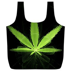 Marijuana Weed Drugs Neon Green Black Light Full Print Recycle Bags (l) 