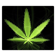 Marijuana Weed Drugs Neon Green Black Light Double Sided Flano Blanket (small) 