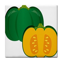 Pumpkin Peppers Green Yellow Tile Coasters by Mariart