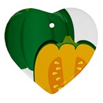 Pumpkin Peppers Green Yellow Ornament (Heart) Front