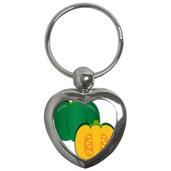 Pumpkin Peppers Green Yellow Key Chains (heart) 
