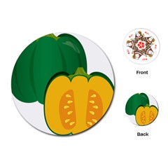 Pumpkin Peppers Green Yellow Playing Cards (round)  by Mariart