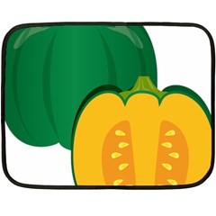 Pumpkin Peppers Green Yellow Double Sided Fleece Blanket (mini) 