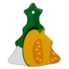 Pumpkin Peppers Green Yellow Ornament (christmas Tree)  by Mariart