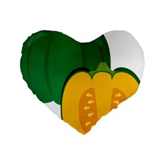 Pumpkin Peppers Green Yellow Standard 16  Premium Flano Heart Shape Cushions by Mariart