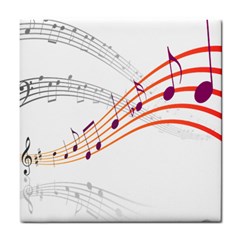Musical Net Purpel Orange Note Tile Coasters