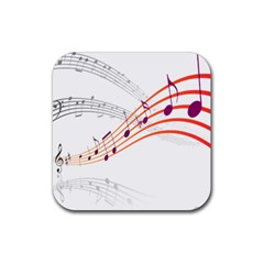 Musical Net Purpel Orange Note Rubber Coaster (square) 