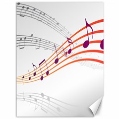 Musical Net Purpel Orange Note Canvas 36  X 48   by Mariart