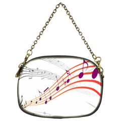 Musical Net Purpel Orange Note Chain Purses (one Side)  by Mariart