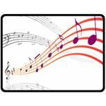 Musical Net Purpel Orange Note Fleece Blanket (Large)  80 x60  Blanket Front