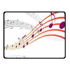 Musical Net Purpel Orange Note Fleece Blanket (small) by Mariart