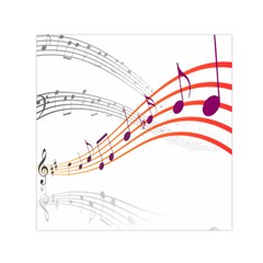 Musical Net Purpel Orange Note Small Satin Scarf (square) by Mariart