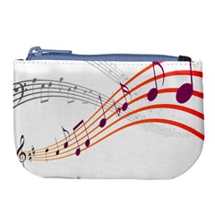 Musical Net Purpel Orange Note Large Coin Purse by Mariart