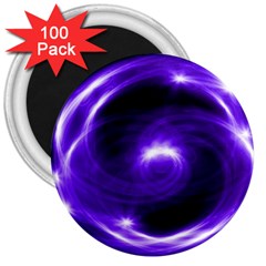 Purple Black Star Neon Light Space Galaxy 3  Magnets (100 Pack)