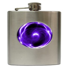 Purple Black Star Neon Light Space Galaxy Hip Flask (6 Oz) by Mariart