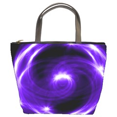 Purple Black Star Neon Light Space Galaxy Bucket Bags