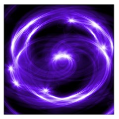 Purple Black Star Neon Light Space Galaxy Large Satin Scarf (square)