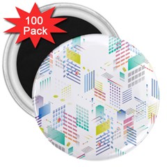 Layer Capital City Building 3  Magnets (100 Pack) by Mariart