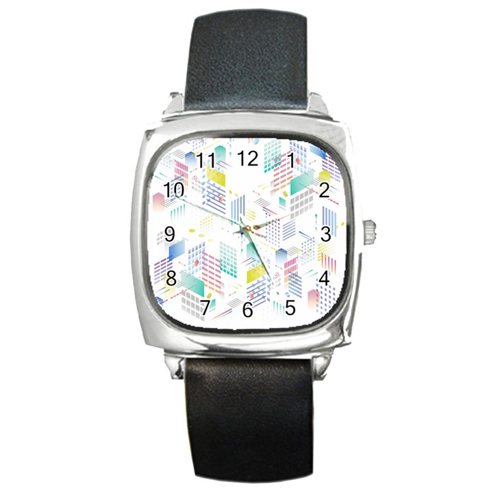 Layer Capital City Building Square Metal Watch