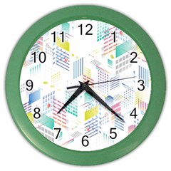 Layer Capital City Building Color Wall Clocks