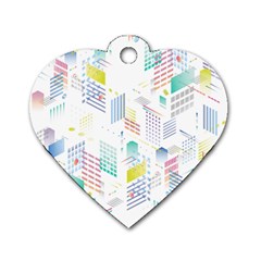 Layer Capital City Building Dog Tag Heart (one Side)