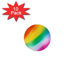 Red Yellow White Pink Green Blue Rainbow Color Mix 1  Mini Buttons (10 Pack)  by Mariart