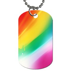 Red Yellow White Pink Green Blue Rainbow Color Mix Dog Tag (one Side)