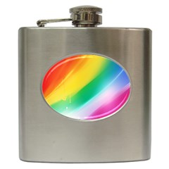 Red Yellow White Pink Green Blue Rainbow Color Mix Hip Flask (6 Oz) by Mariart