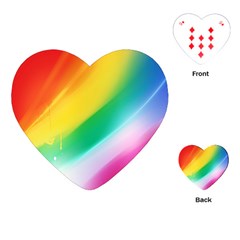 Red Yellow White Pink Green Blue Rainbow Color Mix Playing Cards (heart) 