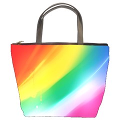 Red Yellow White Pink Green Blue Rainbow Color Mix Bucket Bags by Mariart