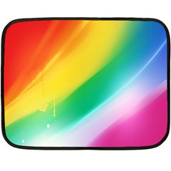 Red Yellow White Pink Green Blue Rainbow Color Mix Double Sided Fleece Blanket (mini) 