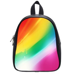 Red Yellow White Pink Green Blue Rainbow Color Mix School Bag (small)